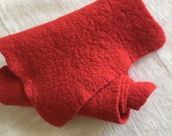 Felt Sheet - Brick Red - 100% Merino Wool Felt - Hand Felted - 8 X 25 inches - beautifully soft hand felted merino wool