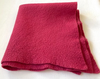 rose burgundy wool felt  / 21 X 22 inches / 100% Merino Wool /  hand dyed and felted