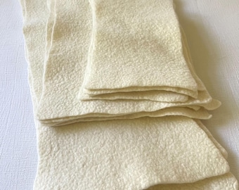 Natural white wool felt / Three sizes / 100% Merino Wool Felt / Hand Felted  / beautifully soft hand felted merino wool