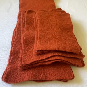 Rust merino wool felt / Three sizes / 100% Merino Wool Felt - Hand Felted - beautifully soft hand felted merino wool