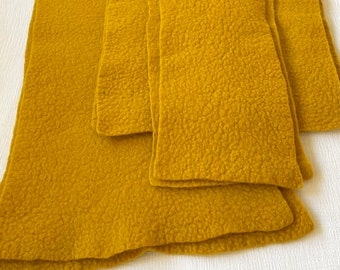 Gold wool felt - Three sizes - 100% Merino Wool Felt - Hand Felted - beautifully soft hand felted merino wool