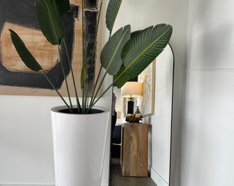 White Vase Planter Decor Indoor Glossy Jar Decorative Pot Garden Floor  Planters Botanical Vases 36" Lacquer-like Vase for Tree Plant - Etsy