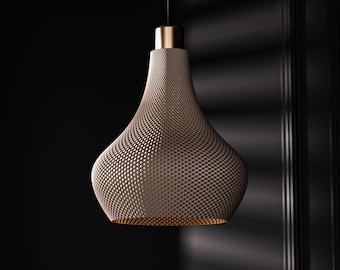 Lámpara colgante con textura moderna: lámpara de techo minimalista de mediados de siglo para sala de estar.