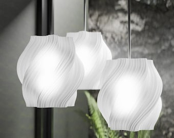 Wavy Pendant Light Shade - Spiral Hanging Lamp