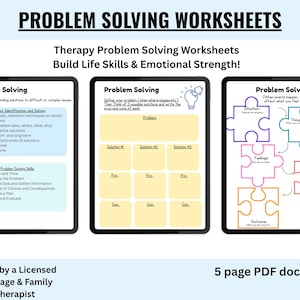 Problem Solving Worksheets for Therapy and Counseling | Printable & Digital PDF | Social Emotional Learning