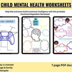 Emotional Regulation Worksheets for Kids & Teens | Coping Skills, Feelings Identification, SEL Activities, Printable Therapy Tools