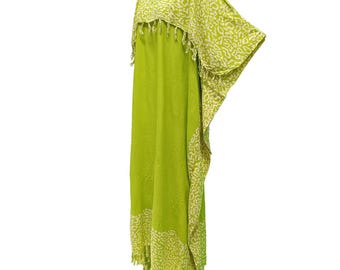Leopard Print Rayon Kaftan Dress – Buttersoft Tassel Caftan, Plus Size