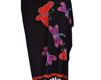 Butterfly Dragonfly Kaftan – Hand Drawn Rayon Fabric, Plus Size