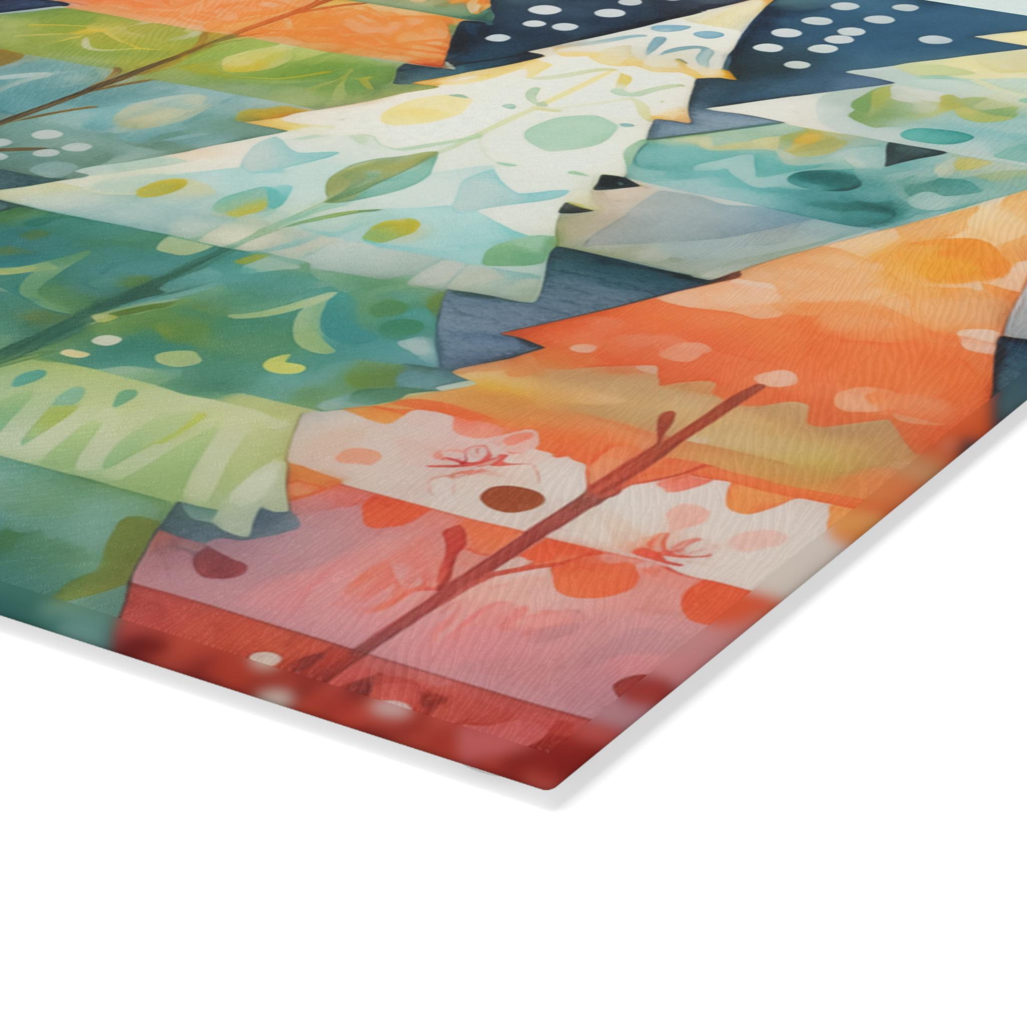 Christmas Tree Glass Cutting Board Colorful Tempered Chopping ...
