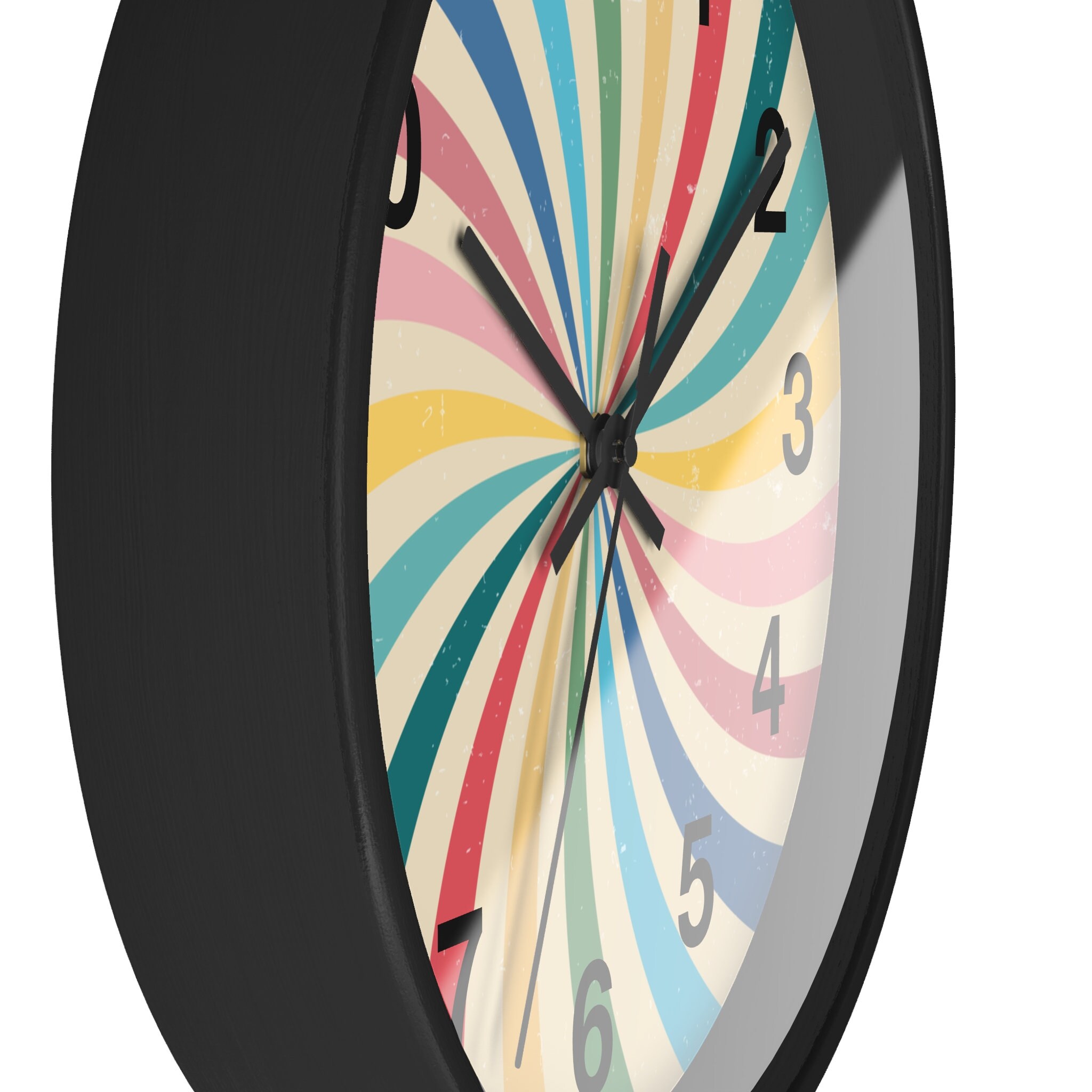 Pinwheel Wall Clock, Color Wheel Clock, Colorful Clock, Silent Clock ...