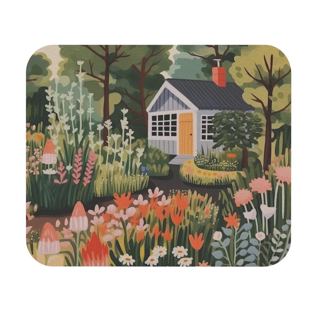 Garden Cottage Core Desk Mat | Cottagecore Office Desk Design | Cute ...