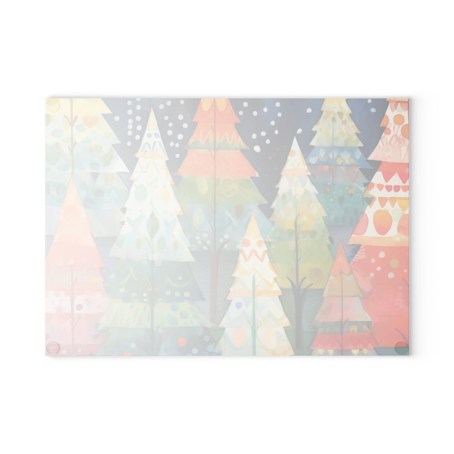 Christmas Tree Glass Cutting Board Colorful Tempered Chopping ...