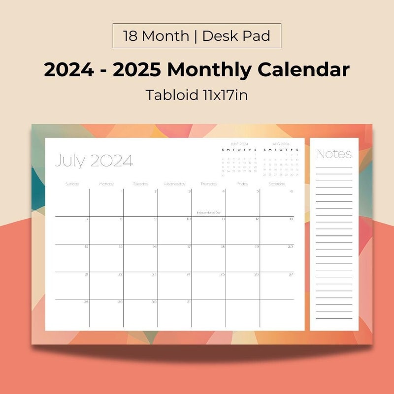 Desk Pad Calendar Etsy