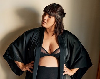 Black Silk Kimono