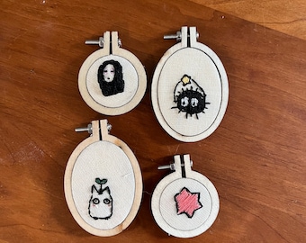 Cute Hand Embroidered Magnets- Studio Ghibli theme
