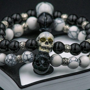 Bracelet &quot;Yin-Yang with Skulls&quot;