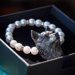 Women's wrist bracelet Wolf's head