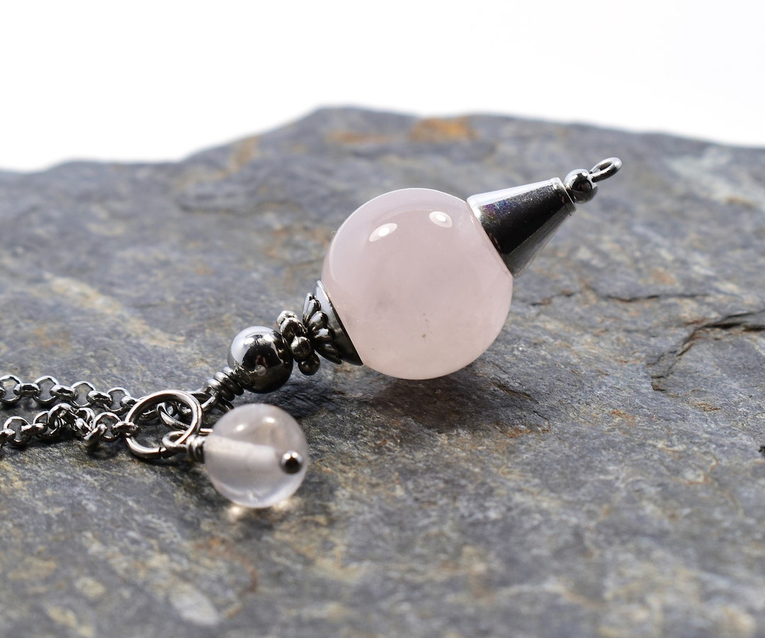 Rose Quartz Pendulum | With Stainless Steel Chain | for Dowsing or ...
