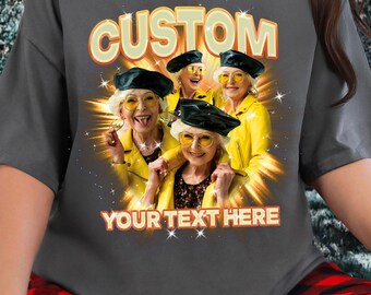 Custom Gildan 5000® Photo T-Shirt Bootleg Style Gift for Her Him, Birthday Celebration Tee, Bachelorette Party Outfit,Vintage Inspired Shirt