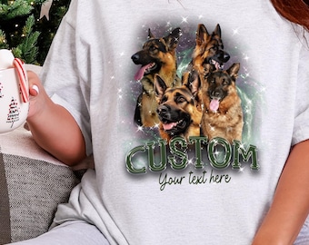 Custom Gildan 5000® Pet Photo Shirt for Dog Mom,Personalized Cat Portrait Tee,Pet Memorial Gift,Vintage Bootleg PetShirt,Pet Lover Gift Idea