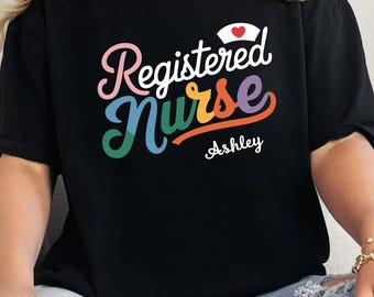 Custom Nurse Shirt Gildan 5000® RN Gift for Nurse Graduation, Personalized Nursing Student Tee, Nurse Week Shirt Gift Idea