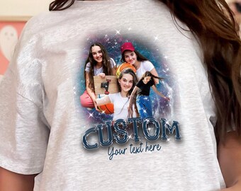 Gildan 5000® Bootleg Tee Photo Shirt Gift for Girlfriend, Birthday Bachelorette Party Outfit, Personalized Face T-Shirt, Vintage Graphic Tee