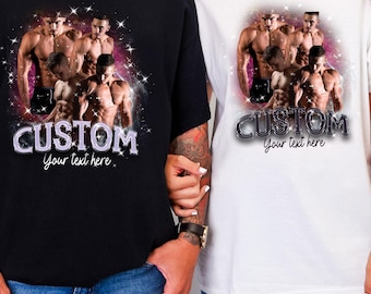 Gildan 5000® Bootleg Tee Photo Shirt Gift for Girlfriend, Birthday Bachelorette Party Outfit, Personalized Face T-Shirt, Vintage Graphic Tee