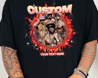 Personalized Bootleg Sports Shirt Gildan 5000®, Custom Photo Player Tee, Football Baseball Basketball Gift for Him, Vintage Fan Shirt