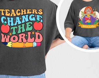 Camiseta personalizada Gildan 5000® para profesores, regalo ideal para educadores, camiseta personalizada para la vuelta al cole, obsequio de agradecimiento para profesores, idea de regalo de fin de curso.