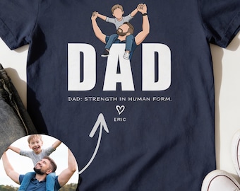 Gildan 5000® Dad Portrait Shirt Personalized from Kids, Meaningful Father’s Day Gift, Custom Family Illustration Tee, Husband Gift Idea