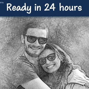 Wedding Pencil Sketch | Couple Pencil Sketch | Custom Couple Portrait | Painting from photo | Couple Sketch from Photo | Pencil Portrait