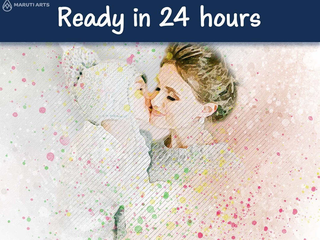 Custom Mother Daughter Art Mom Daughter Portrait From Photo mother and