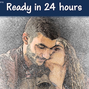 Wedding Pencil Sketch | Couple Pencil Sketch | Custom Couple Portrait | Painting from photo | Couple Sketch from Photo | Pencil Portrait