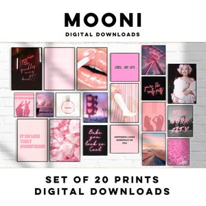 Y2K Baddie Girl Pink Aesthetic Wall Art Collection Set Of 20 Art Prints Digital Download Chic Romantic Vintage Retro Boujee