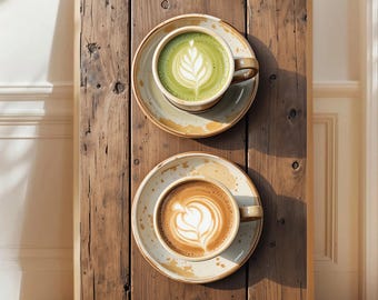 Impression d'art Matcha Latte : déco de cuisine de café (téléchargement numérique)