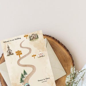wedding map invitation template, fully editable DIY wedding map invitation, easily create wedding map with different backgrounds