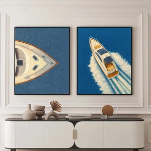 Luxury Yacht Poster, 2 set of yacht wall art, Old Money Yacht Print, Boat Print, Luxurious Fashion Print, Yacht club Art wall