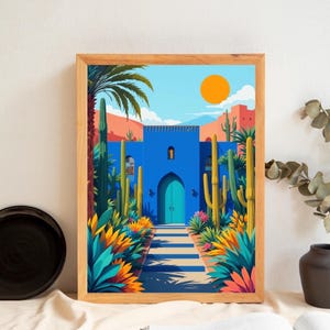 Kaktus Poster, minimalistische Kunst, Boho Desert Vibes, digitale Kunst