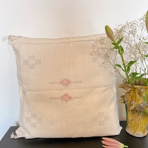 Moroccan sabra pillow, cactus silk pillow, Boho throw pillow, Marrakech cushions,