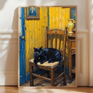 Grafika artystyczna „Kot” Van Gogha: zabawny prezent dla miłośnika zwierząt