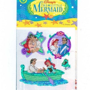 Disney's The Little Mermaid Sticker Sheet Vintage 90's Princess Ariel Flounder Sebastian King Triton Prince Eric Hallmark