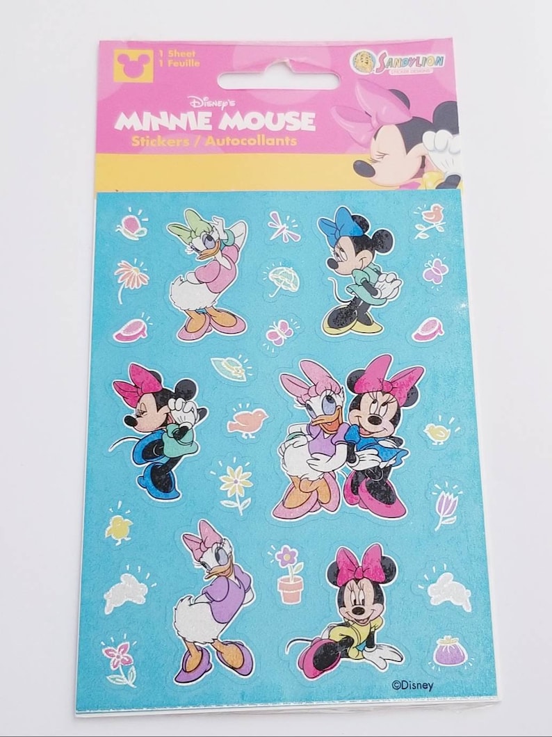 Vtg Disney Sandylion Sticker Nip Minnie Maus Daisy Duck Maxi Blatt