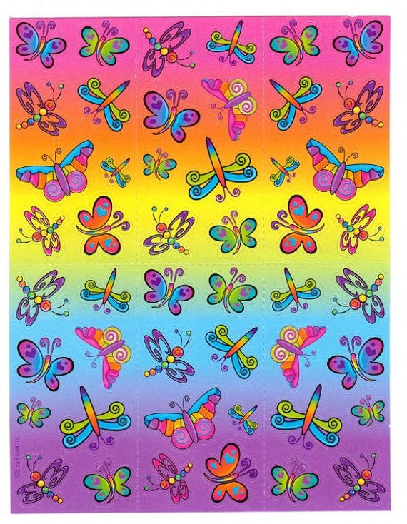 Lisa Frank Rainbow Butterflies Sticker Sheet Etsy Canada Lisa Frank Rainbow Butterflies Sticker Sheet Etsy Canada