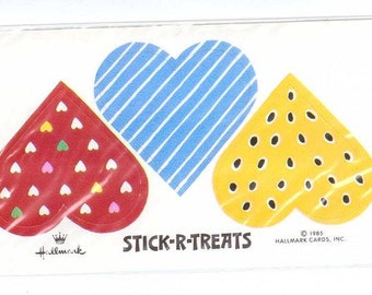 Hallmark Stick-r-Treats Hearts Sticker NIP Vintage 80's