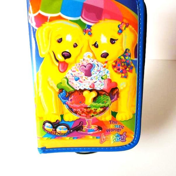 Lisa Frank Organizer Casey & Candy Golden Retriever Puppies Vintage 90's Back to School Craft Supplies Ice Cream Sundae