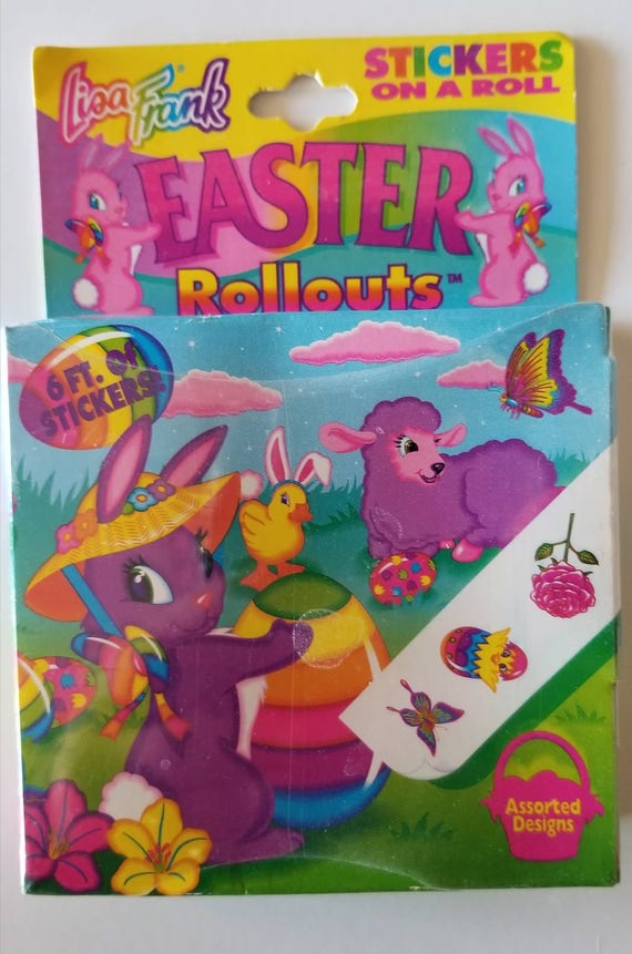 Lisa Frank Easter Sticker Rollouts NIP box SEALED bunny rabbit Etsy