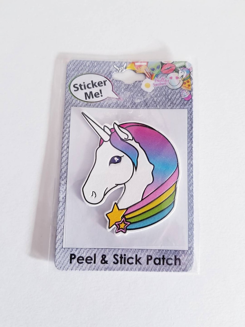 Unicorn Patch Peel and Stick rainbow mane star fantasy