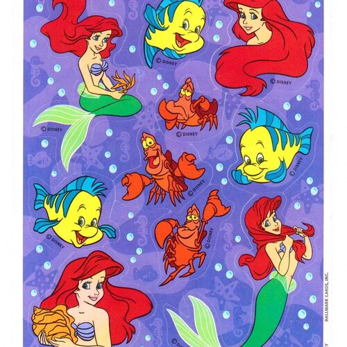 automaat Uitgaan van fluit Disney's the Little Mermaid Sticker Sheet Vintage 90's - Etsy Norway