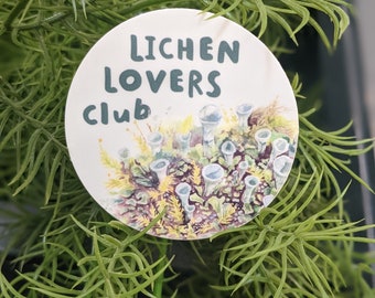 Lichen Lovers Club Vinyl, Water-resistant, Round, 2" Sticker