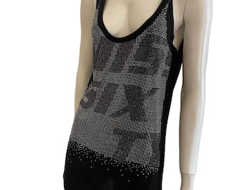 miss sixty手のプリント タンクトップ ブラック Vintage Miss Sixty Graphic Print Tank Top: Zipped & Patched - Etsy